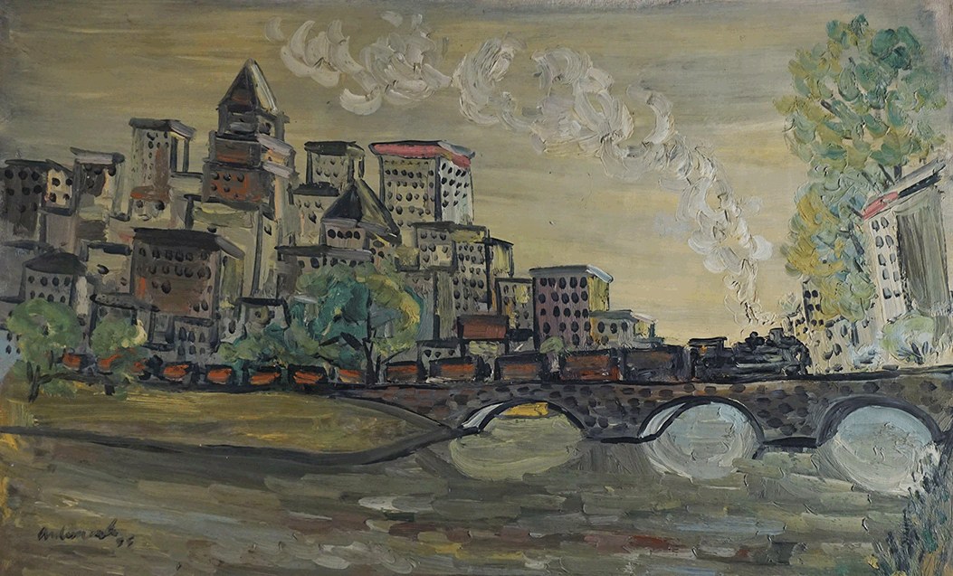 Train crossing river